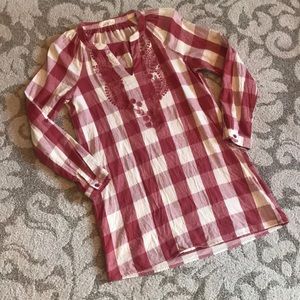 Tunic StyleFlannel with Embroidered Detail